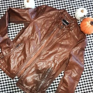 EXPRESS brown leather jacket. Women’s Small